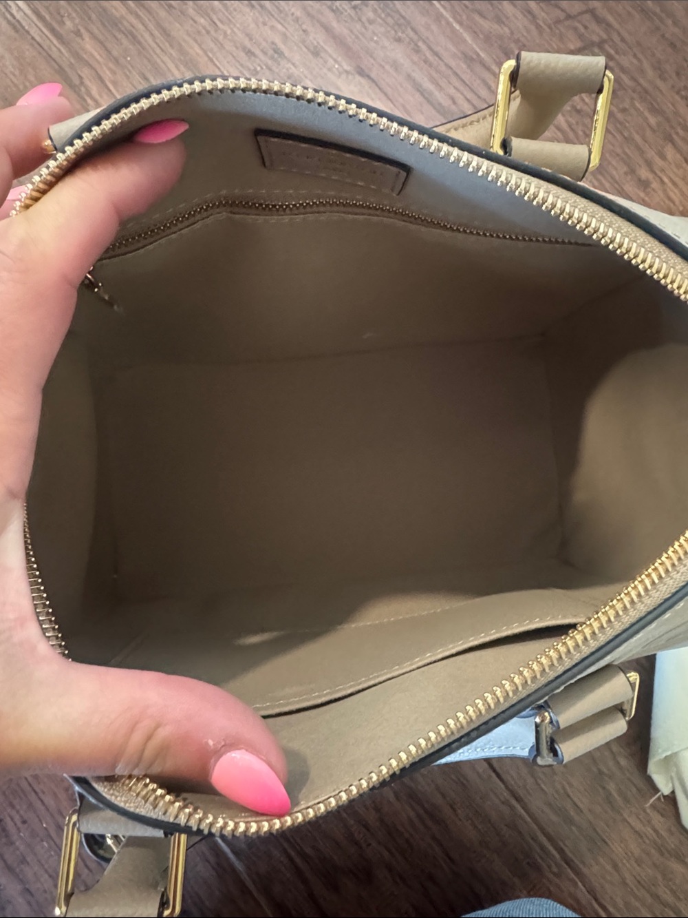 Taupe Monogram Crossbody - Picture 5 of 7